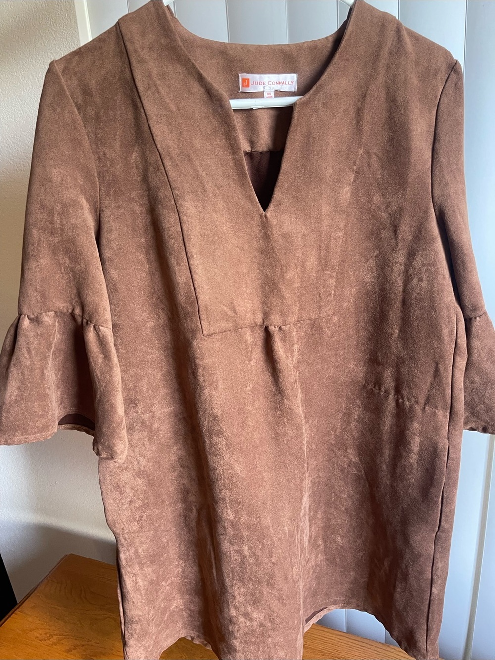 Jude Connally Kerry Faux Suede Dress Brown XS - Picture 4 of 14